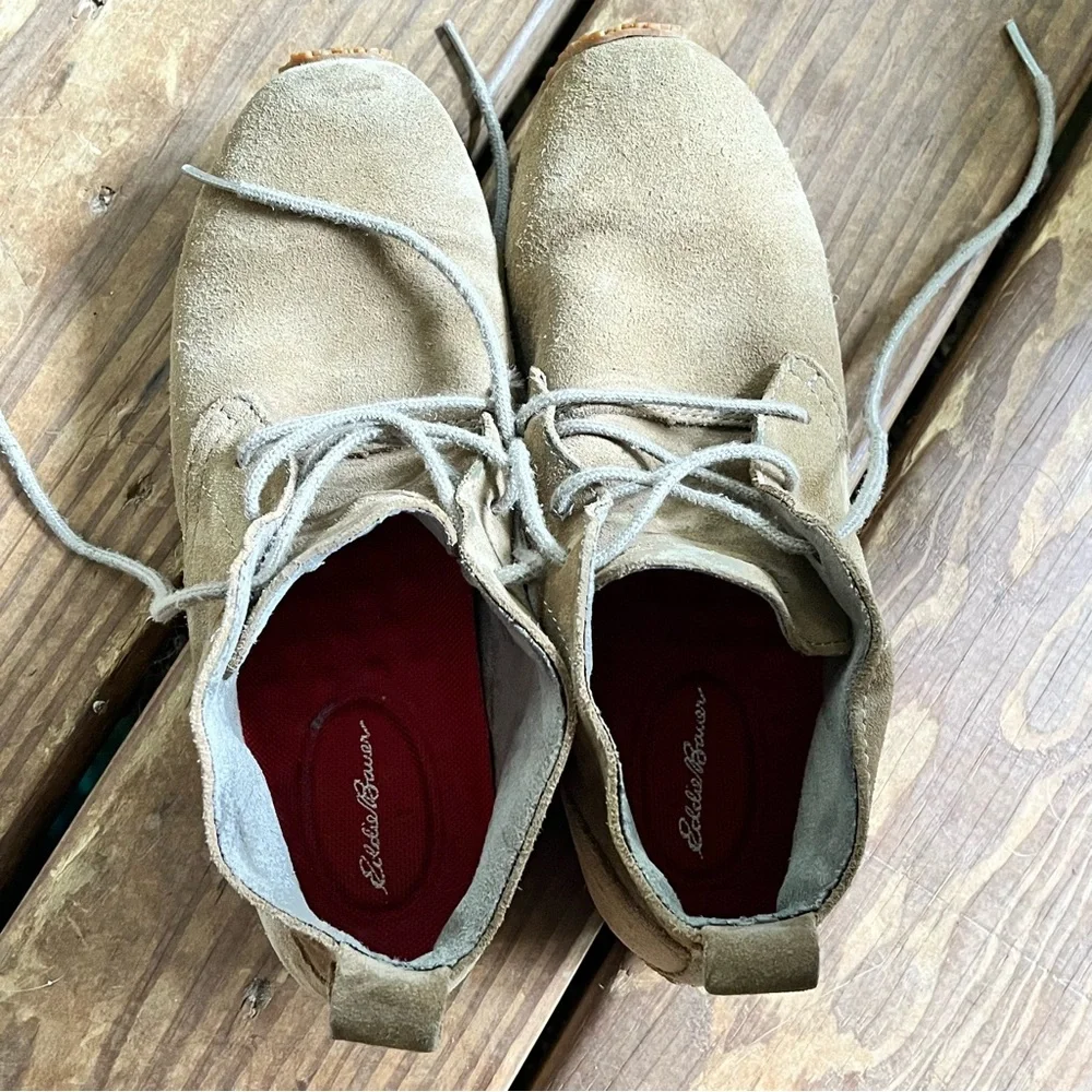 Eddie Bauer Transition Chukka Boot Suede Lace Up Walking Women's 6 Tan